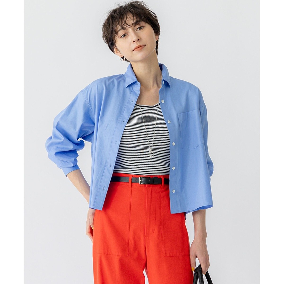 【洗える】CANCLINI クロップド テントライン シャツ