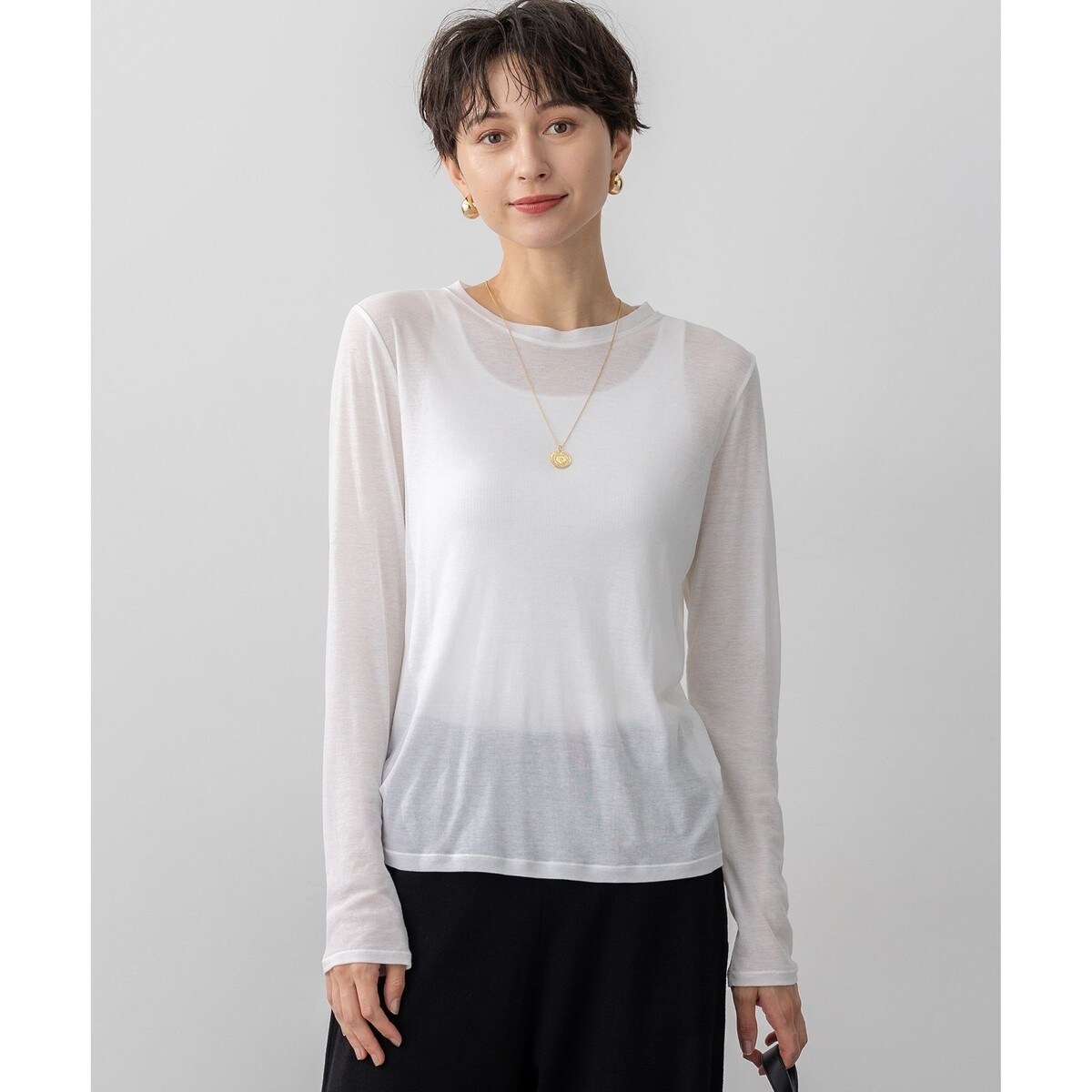 23区　ラメジャージTEE 23区 tシャツ 「洗える」ラメジャージ TEE レディース