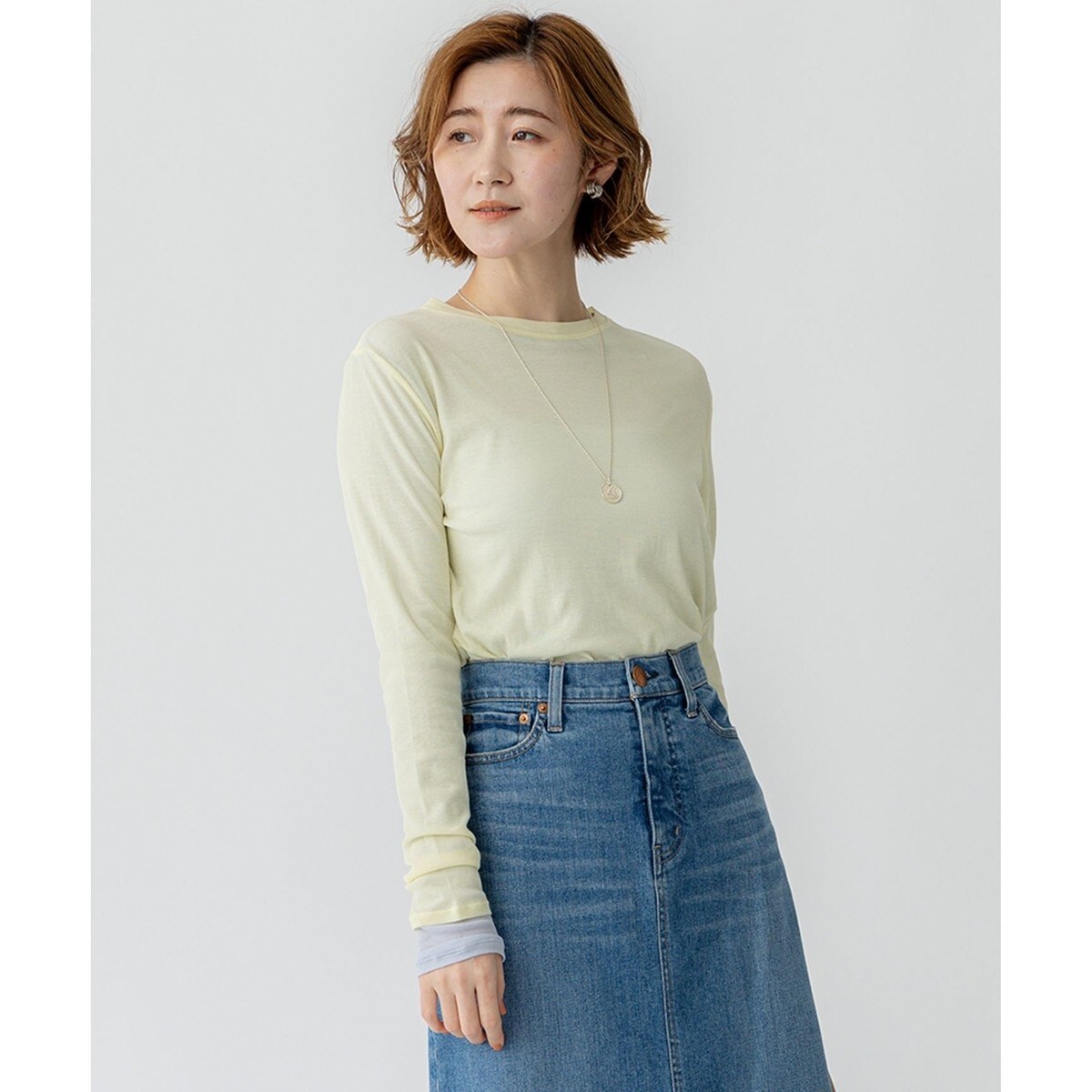 GLOW6月号掲載/汗じみ防止】スムースデザイン フレア Tシャツ