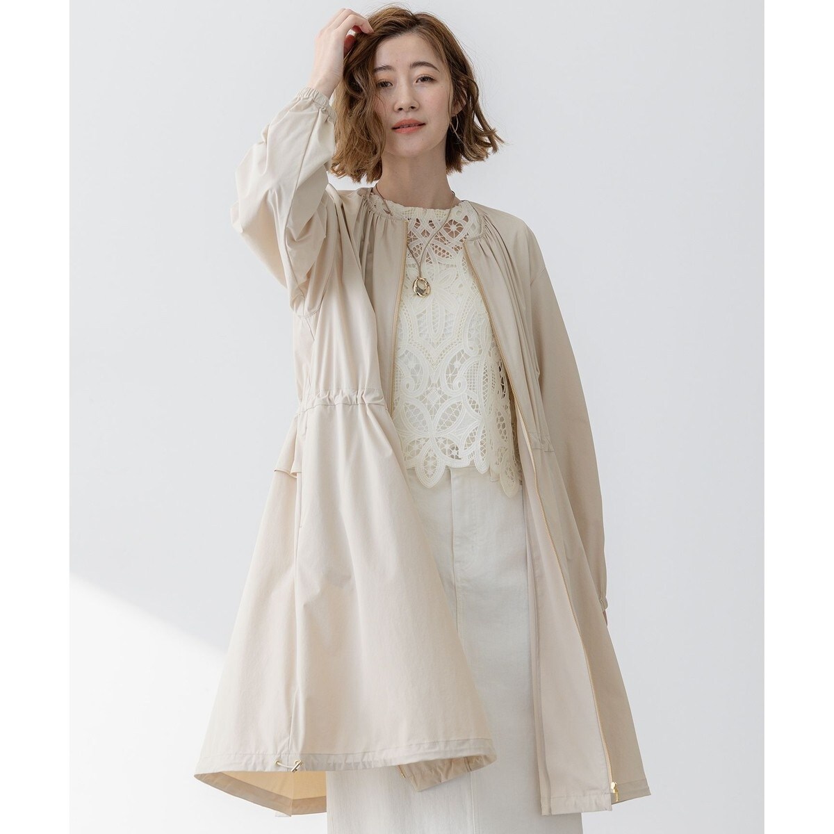 885 新品今季新作 23区 ナイロン2WAYストレッチ ロングアウター 38 撥水加工】ナイロン2WAYストレッチ ロングアウター | 23区(23KU