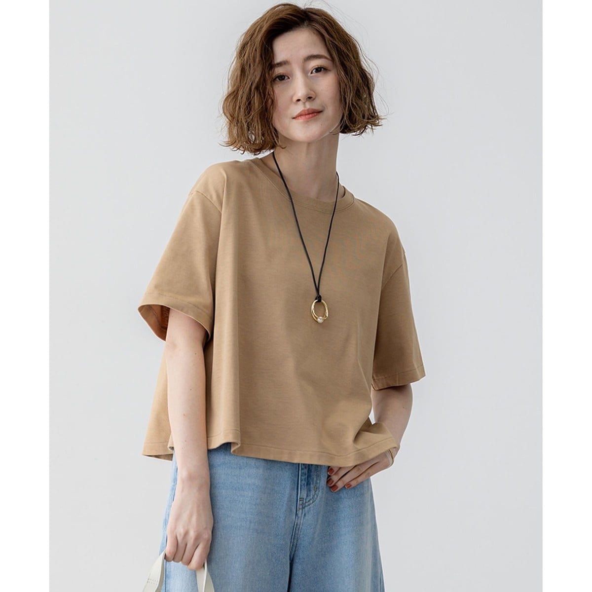 今期　スムースデザイン フレア Tシャツ セール】 【GLOW6月号掲載/汗じみ防止】スムースデザイン フレア