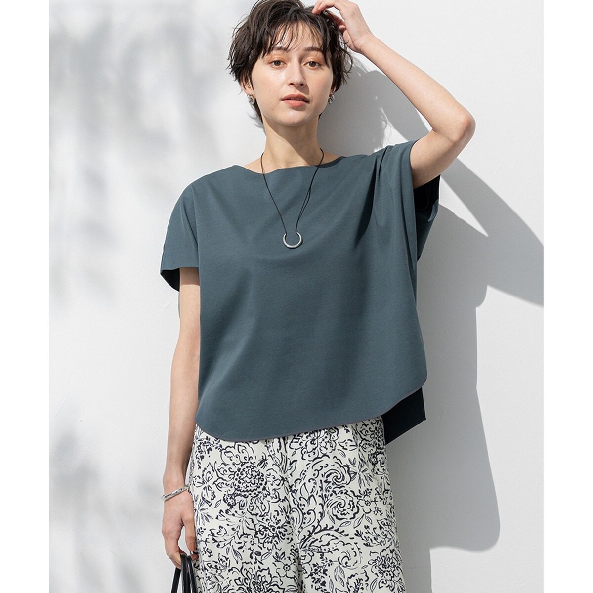 今期　スムースデザイン フレア Tシャツ GLOW6月号掲載/汗じみ防止】スムースデザイン フレア Tシャツ