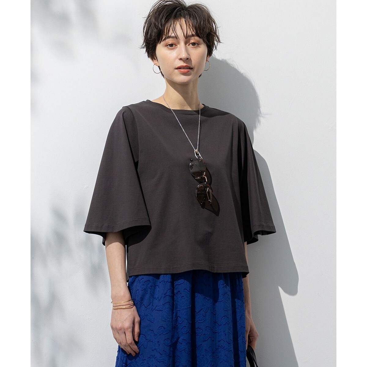 洗える】ハイエンド フレアスリーブ Tシャツ | 23区(23KU