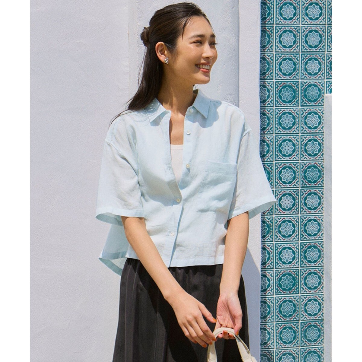 洗える】LIBECOリネン クロップド シャツ | 23区(23KU) | マルイウェブ