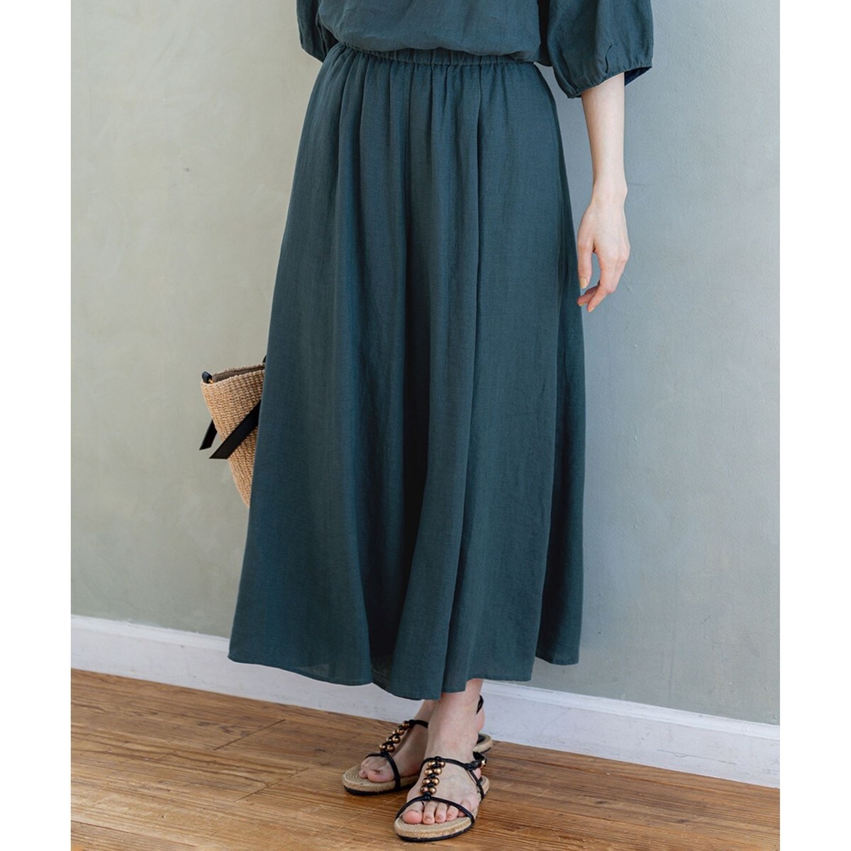 【洗える】LIBECOリネン ガウチョ パンツ