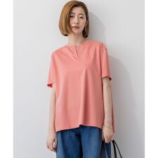【汗じみ防止/洗える】スムースデザイン バックフレア カットソー