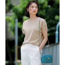 【洗える】レーヨンポリエステルストレッチ プルオーバー ラメニット