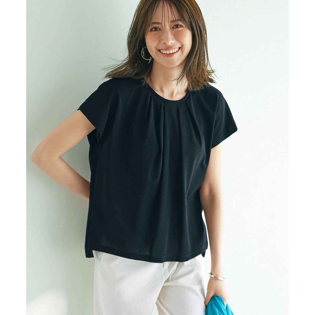 23区 32 【洗える】ウールミルドジャージー ビスチェライクコンビ カットソー セール】【洗える】ウールミルドジャージー ビスチェライクコンビ