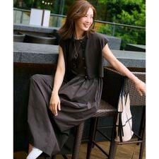 【Oggi8月号掲載/洗える】ニットレイヤード ワンピース