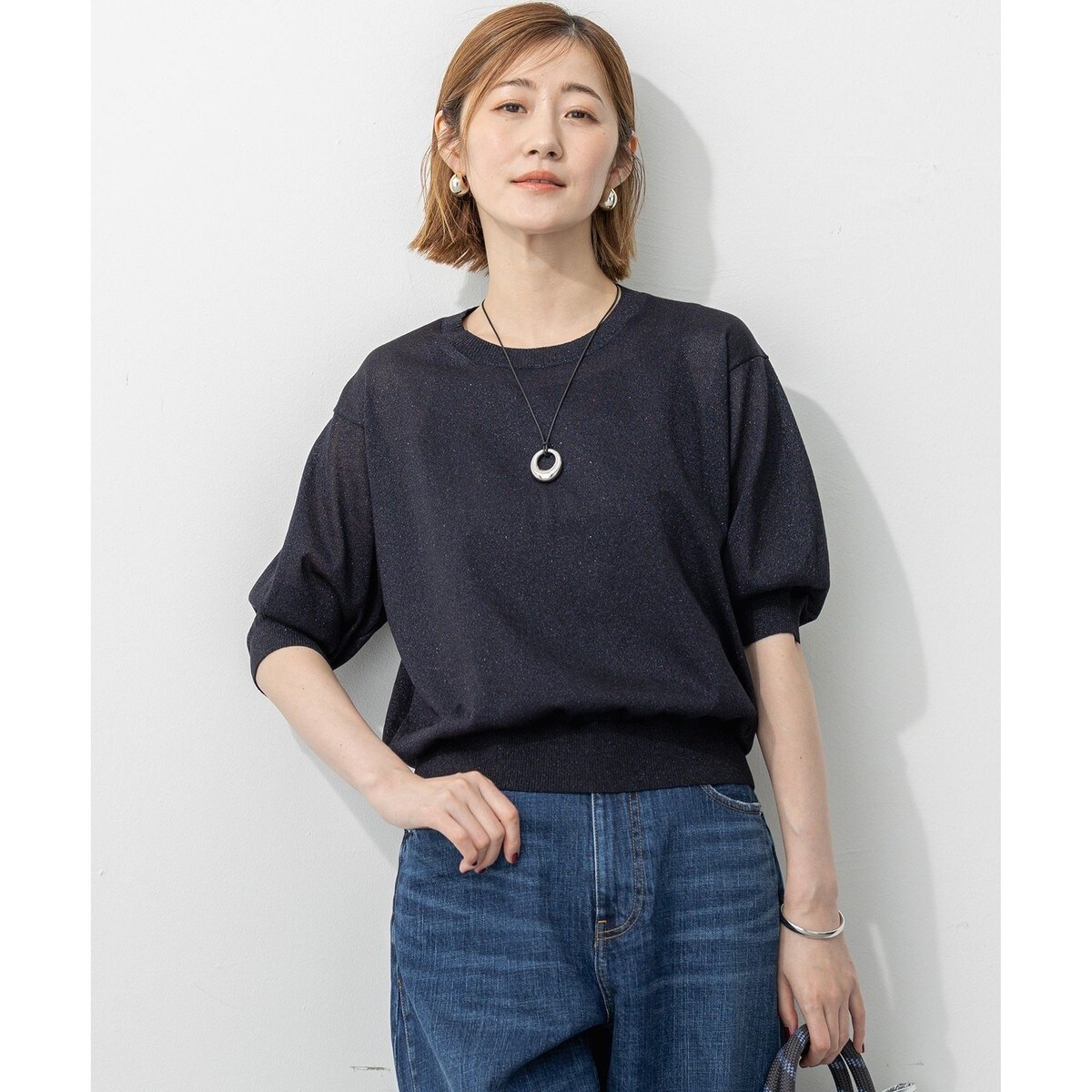 23区ウールカシミヤブレンドバルキーモックネックニット 素敵なあの人掲載】ウールカシミヤブレンドバルキー モック