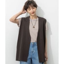 【洗える/吊り干しOK】ヴィスコースストレッチ ニットベスト