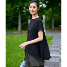 【UVカット/接触冷感/吸水速乾】ストレッチジョーゼット イレギュラーヘムプルオーバー