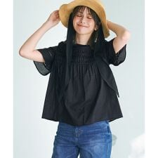 【WEB&一部店舗限定】コットンローン ピンタック フレア ブラウス