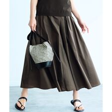 【洗える】ナイロンコットンポプリン タック スカート