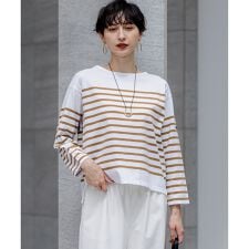 【洗える】Armor-lux パネルボーダー 長袖Tシャツ