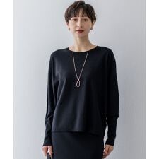 【洗える/吊り干しOK】ヴィスコースストレッチ ドルマンスリーブ ニット