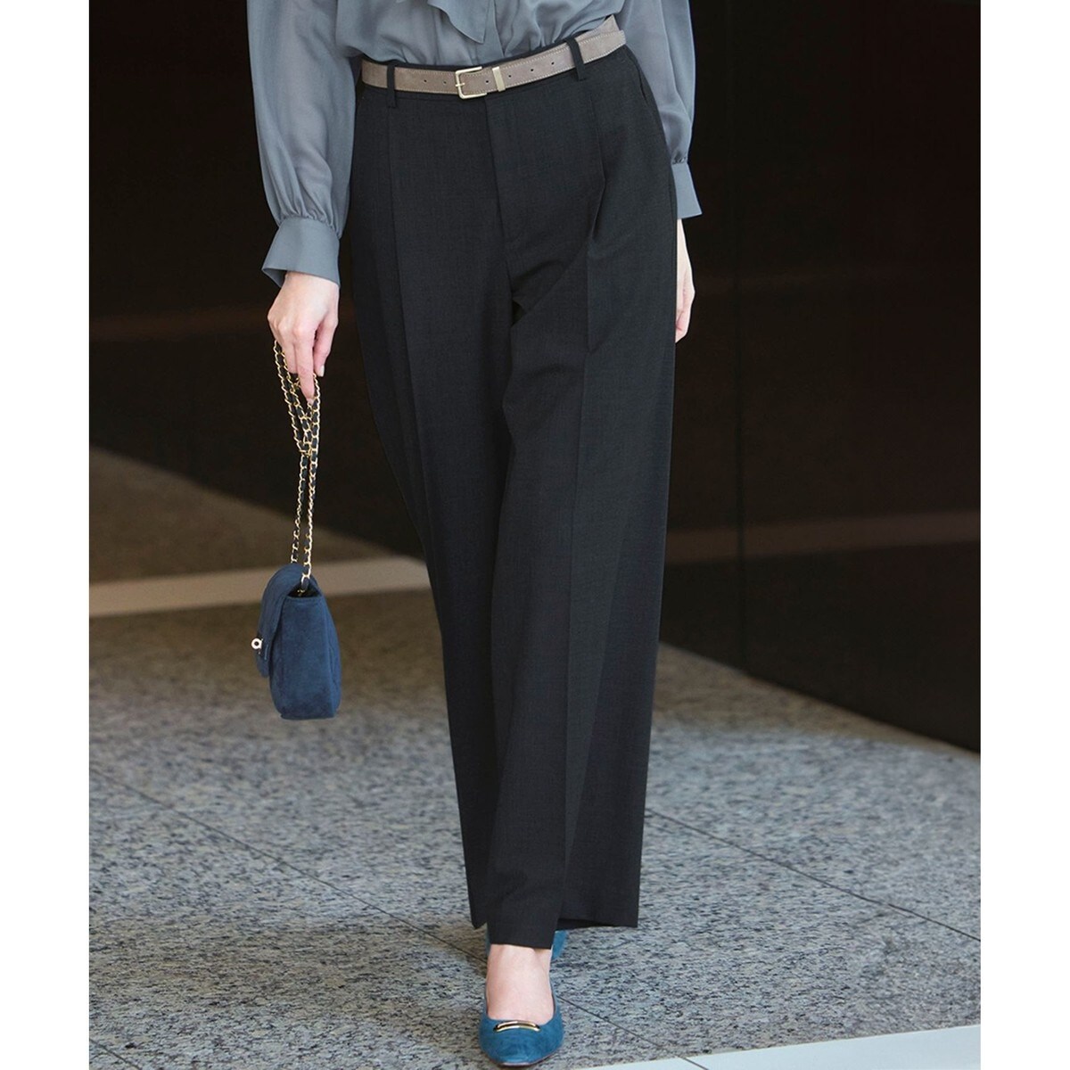 シルクネップヘリンボーン ガウチョ パンツ | 23区(23KU) | マルイ