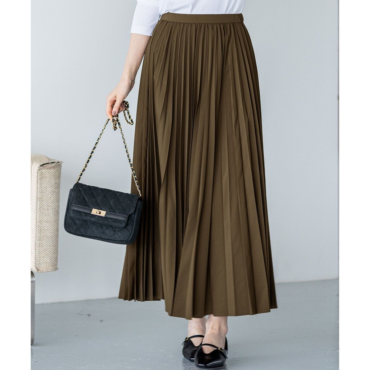 23区　パウダリータイプライター プリーツ スカート 見上愛さん着用/CanCam11月号掲載】パウダリータイプライター プリーツ