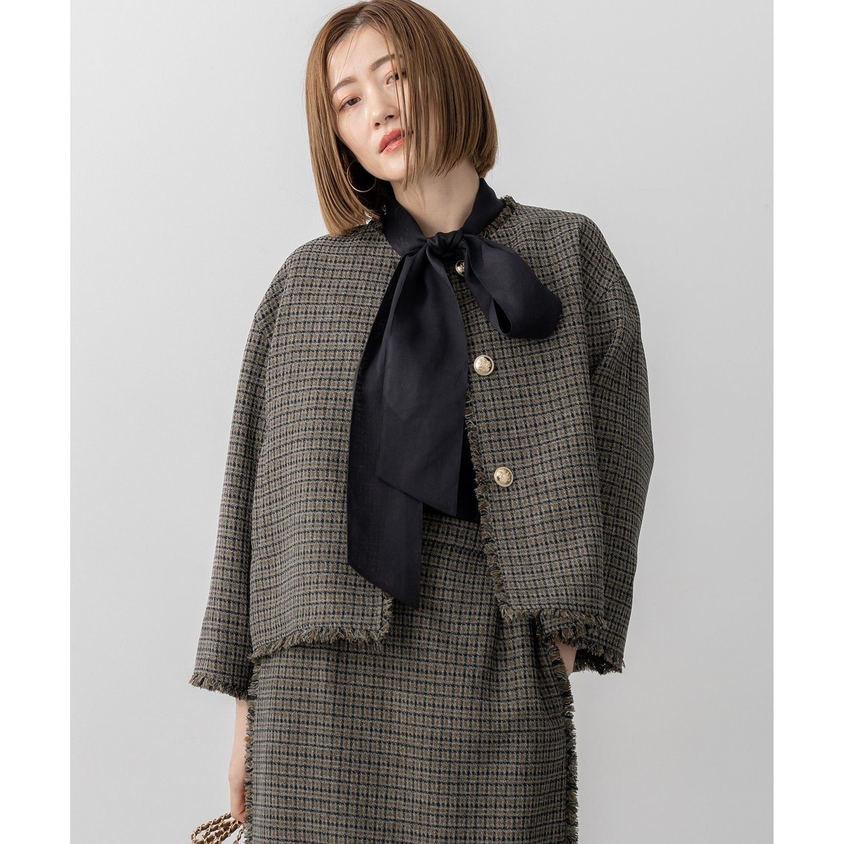 美品✨　23区　23AW ウールカシミヤビーバー　フード付き　ショートコート ウールカシミヤビーバー フード付き ショートコート / 23区