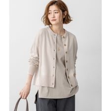 【見上愛さん着用/洗える】ピュアカシミヤ クルーネック カーディガン