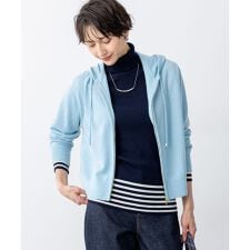 【見上愛さん着用/洗える】ピュアカシミヤ ジップアップ ニット パーカー