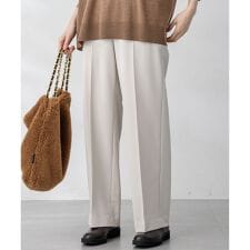 【撥水加工/洗える】TRストレッチギャバ ワイド パンツ