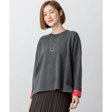 【洗える】ダブルフェイス プルオーバー ニット