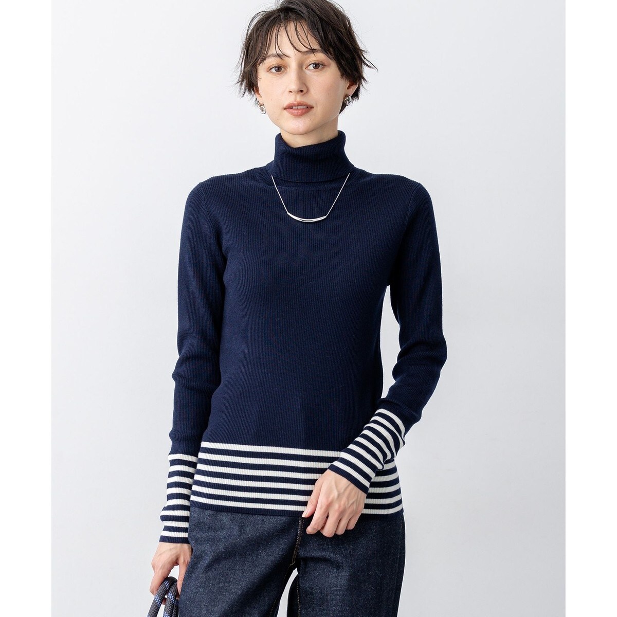 見上愛さん着用/VERY掲載/洗える】ウーステッドウール リブタートル 見上愛さん着用/VERY掲載/洗える】ウーステッドウール リブタートル