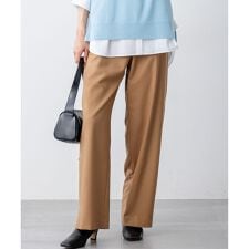 【洗える】ナチュラルストレッチサキソニー ベイカー ドロスト パンツ