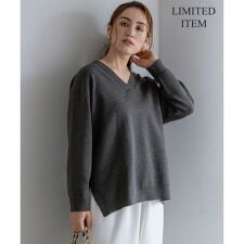 Lサイズ限定/洗える】ヴィスコースストレッチ Vネック ニット | 23区 