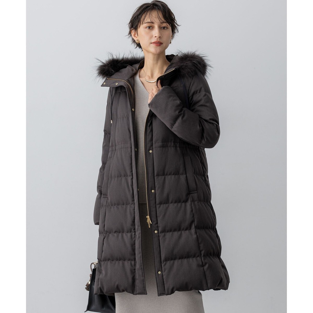 新色追加/洗える/撥水加工】シレータフタ ロング ダウンコート