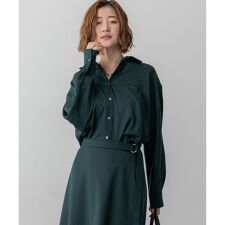 23区(23KU)の【洗える】メリノウールサテン 2WAYドルマンスリーブシャツ