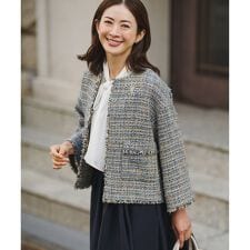 GIOLICAツイード ノーカラー ジャケット