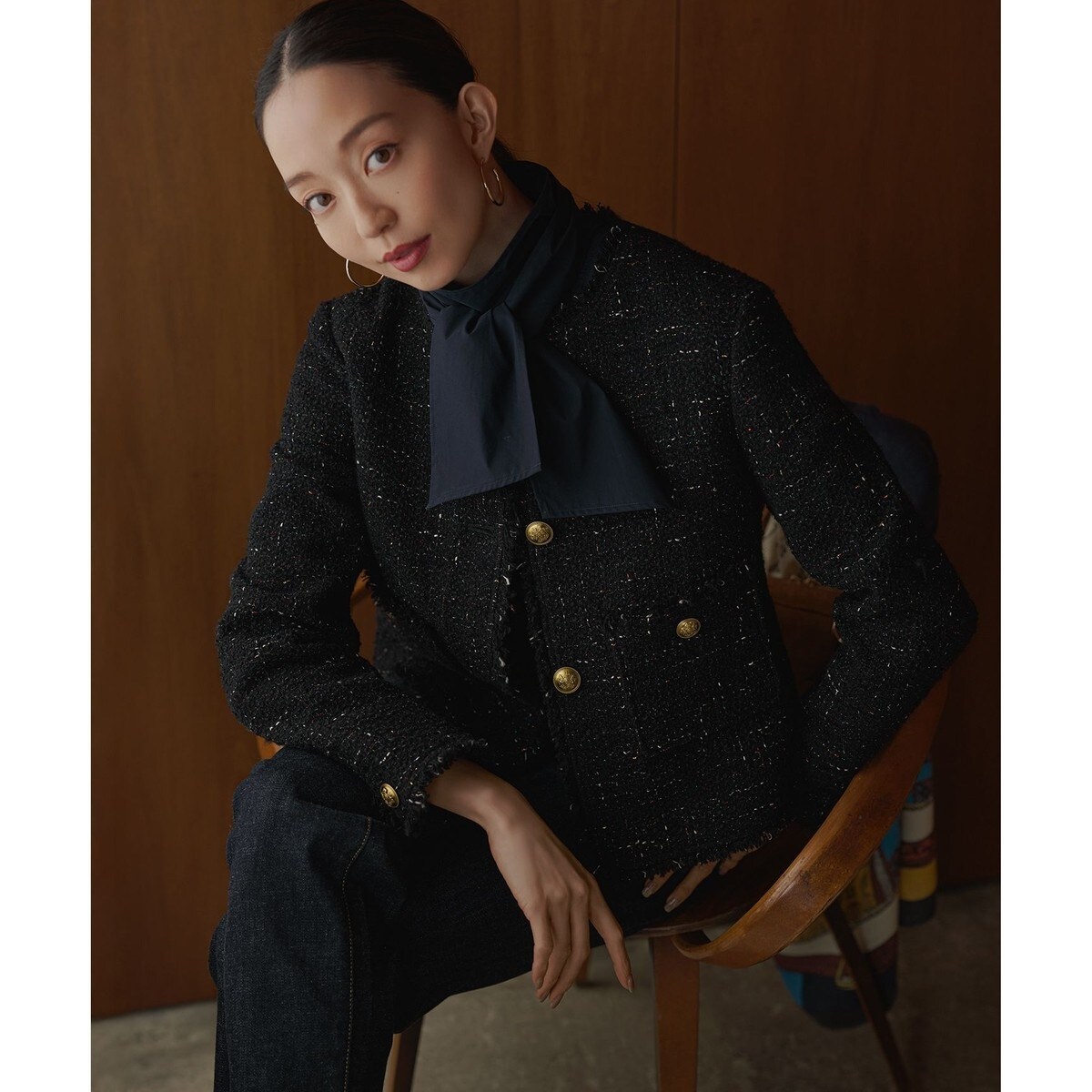 滝沢眞規子さん着用】GIOLICA ボタン ツイード ジャケット | 23区(23KU