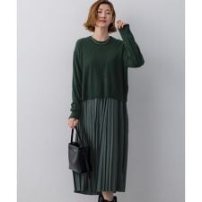 ニットセットアップ プリーツコンビ ワンピース