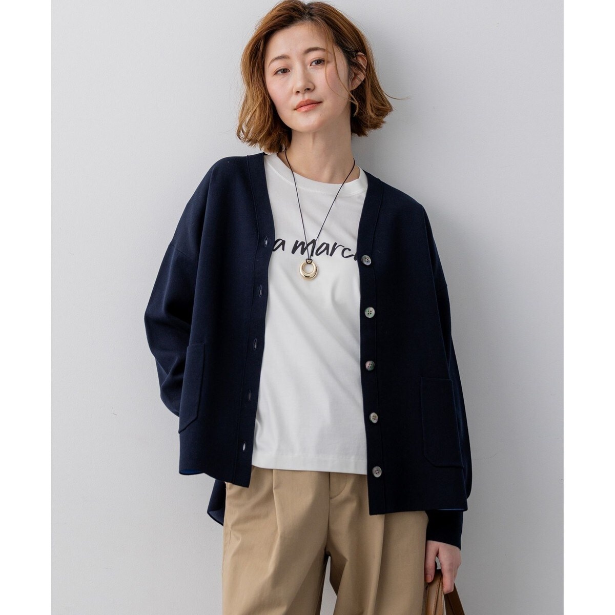 未使用✨23区 ファインモヘヤＶネックカーディガン 大きいサイズ 48 ファインモヘヤ Vネック カーディガン | 23区(23KU) | マルイウェブ