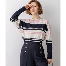 コットンポリエステルストレッチ オーバーサイズ ニット