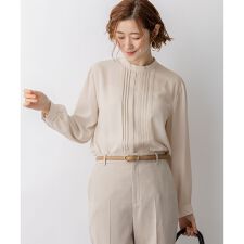 バックサテンアムンゼン フロントタックブラウス