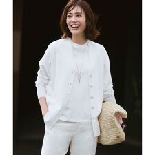 レーヨンポリエステルストレッチ Vネック カーディガン