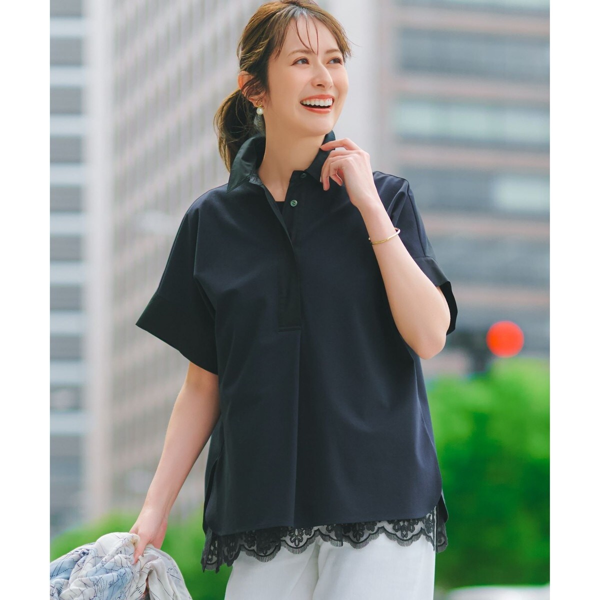 25SS ebure エブール SZハイツイストポンチ ストラップ カットソー ebure｜エブールのカットソー・Tシャツ通販｜ELLE SHOP (エル・ショップ)