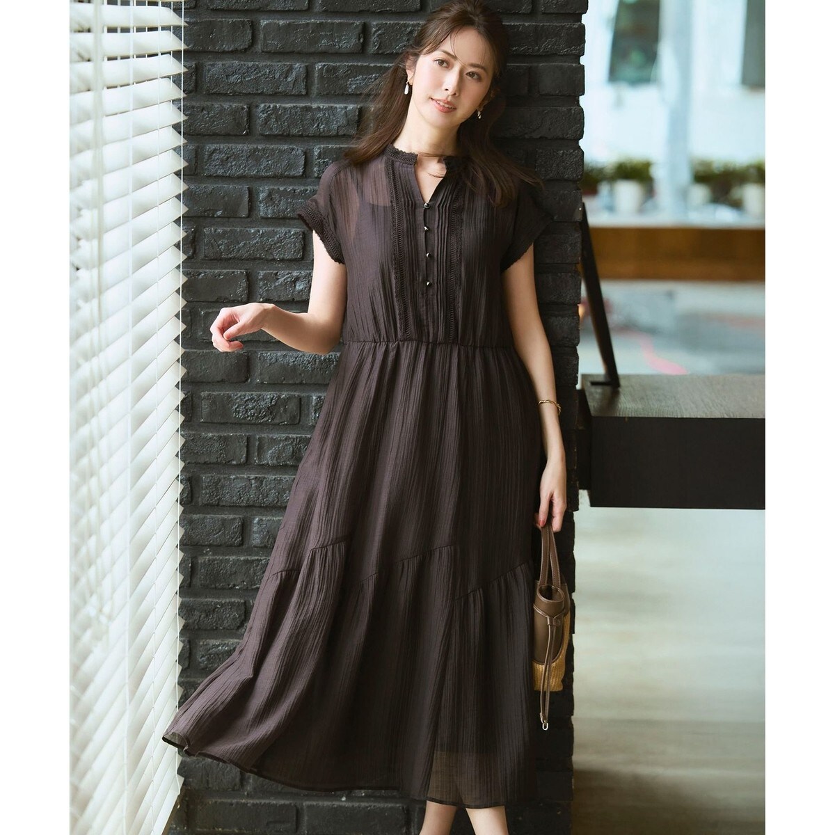WEB&一部店舗限定】シアーワッシャー レース ワンピース | 23区(23KU