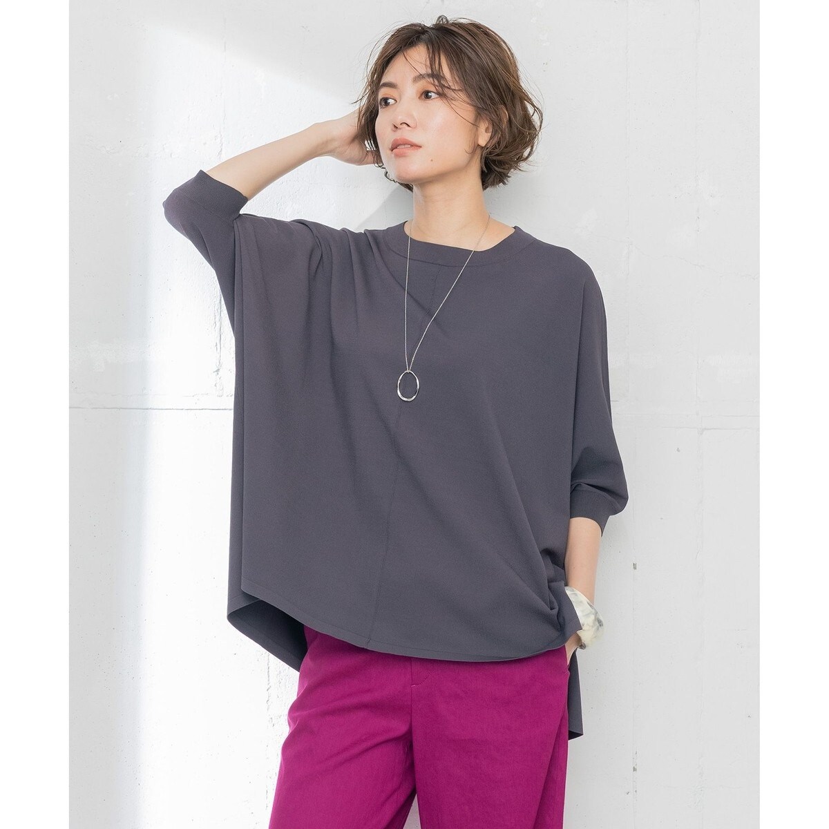 最安値 洗える】レーヨンポリエステル ストレッチ オーバーサイズ トップス