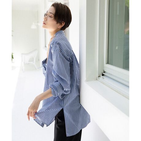 シルクコットンストライプ シャツブラウス | 23区(23KU) | マルイ  