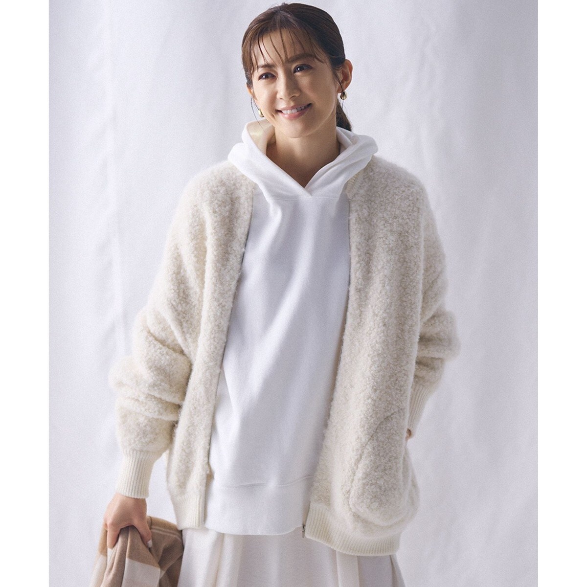 ♪美品♪ 23区 oggi掲載 ボアジャケット ブルゾン 大きいサイズ 46