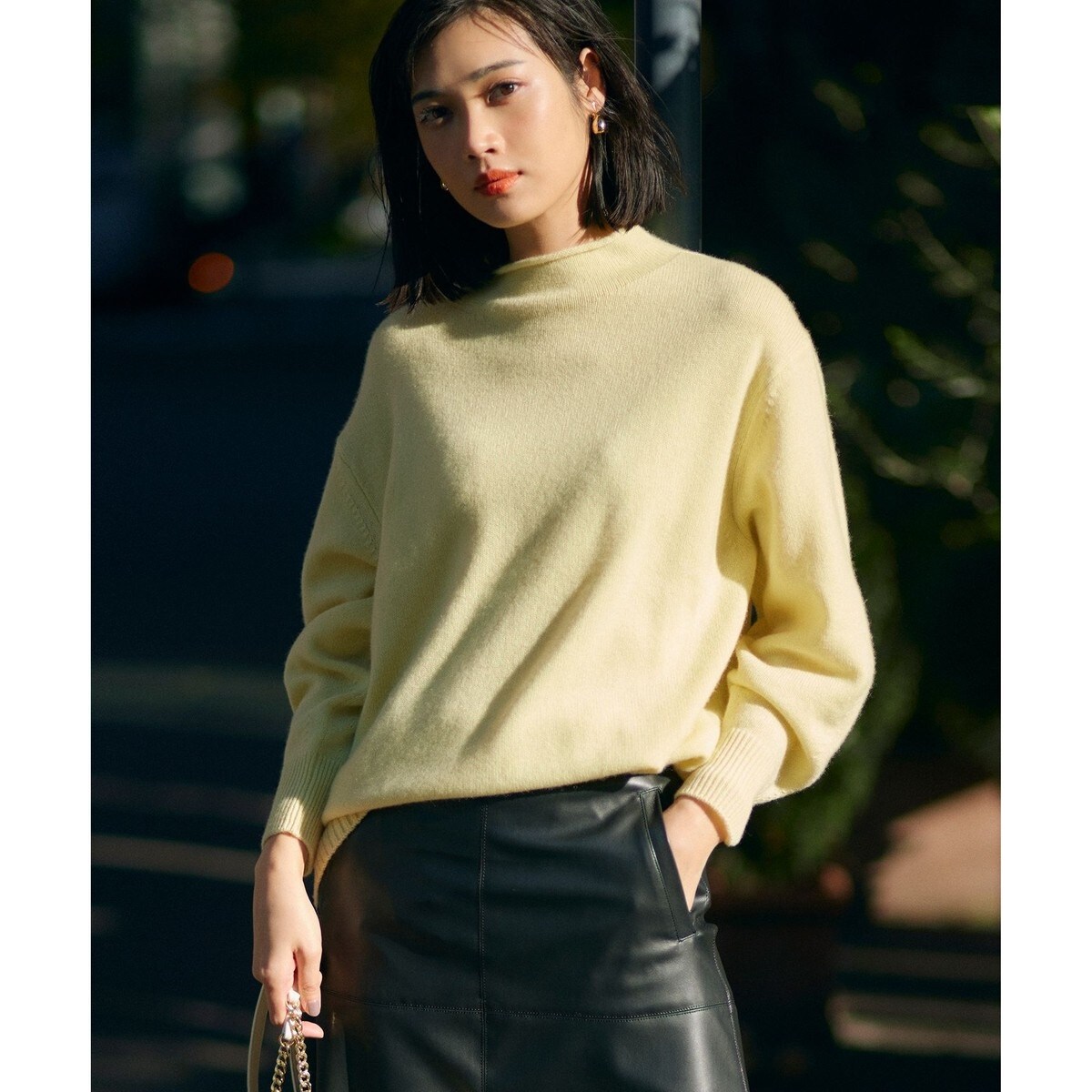 素敵なあの人掲載】ウールカシミヤブレンドバルキー モックネック