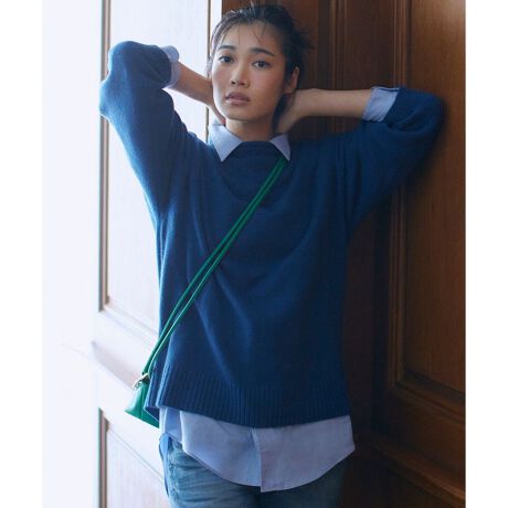 素敵なあの人掲載】ウールカシミヤブレンドバルキー モックネック 
