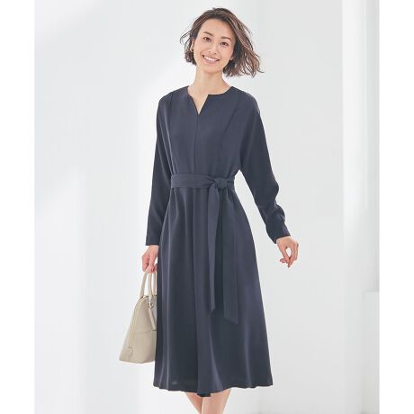 洗える】ノーブルバックサテンジョーゼット ワンピース | 23区  