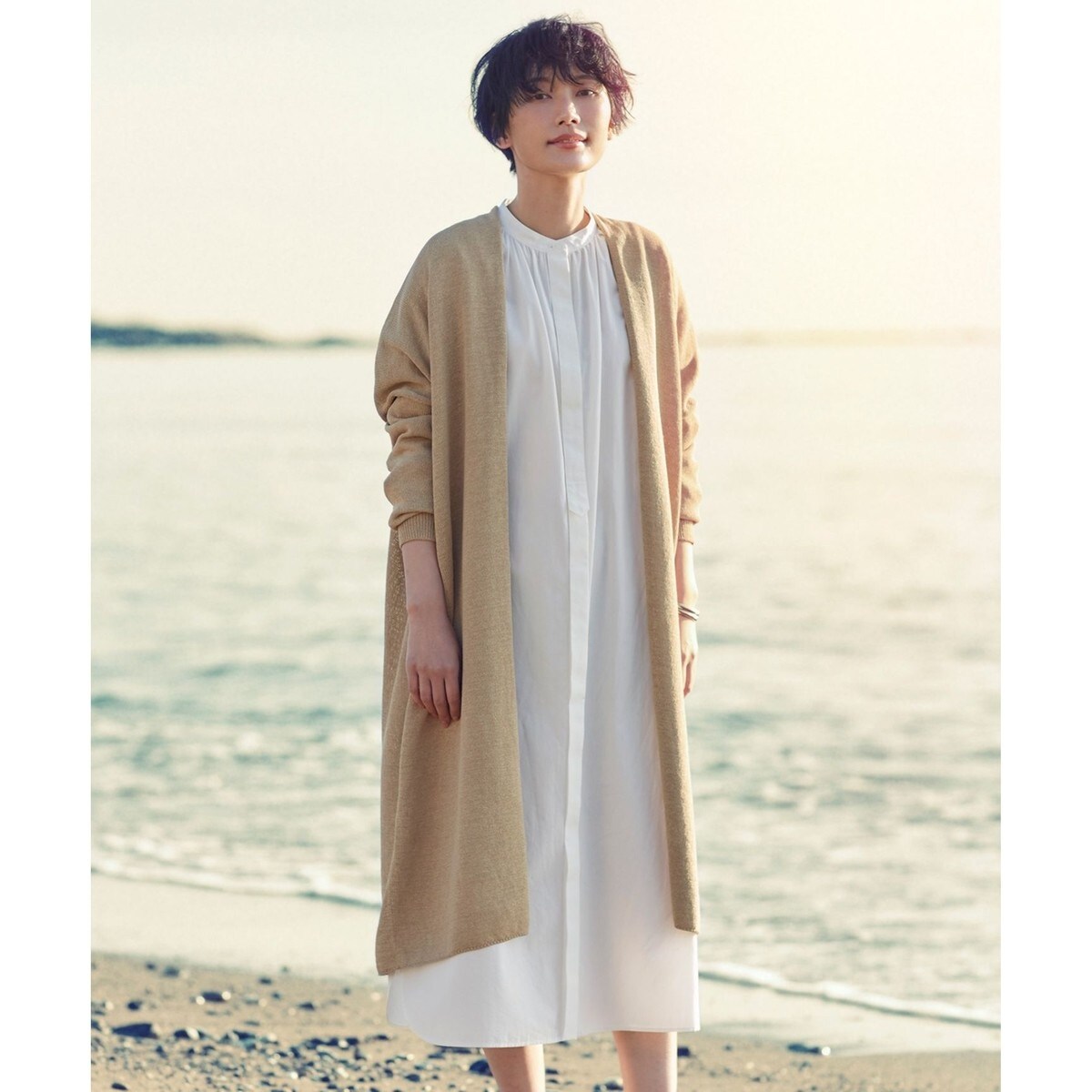 メーカー直売 - 人気ランキング 洗える】ペーパーブレンドコード ロング カーディガン | 23区 トップス