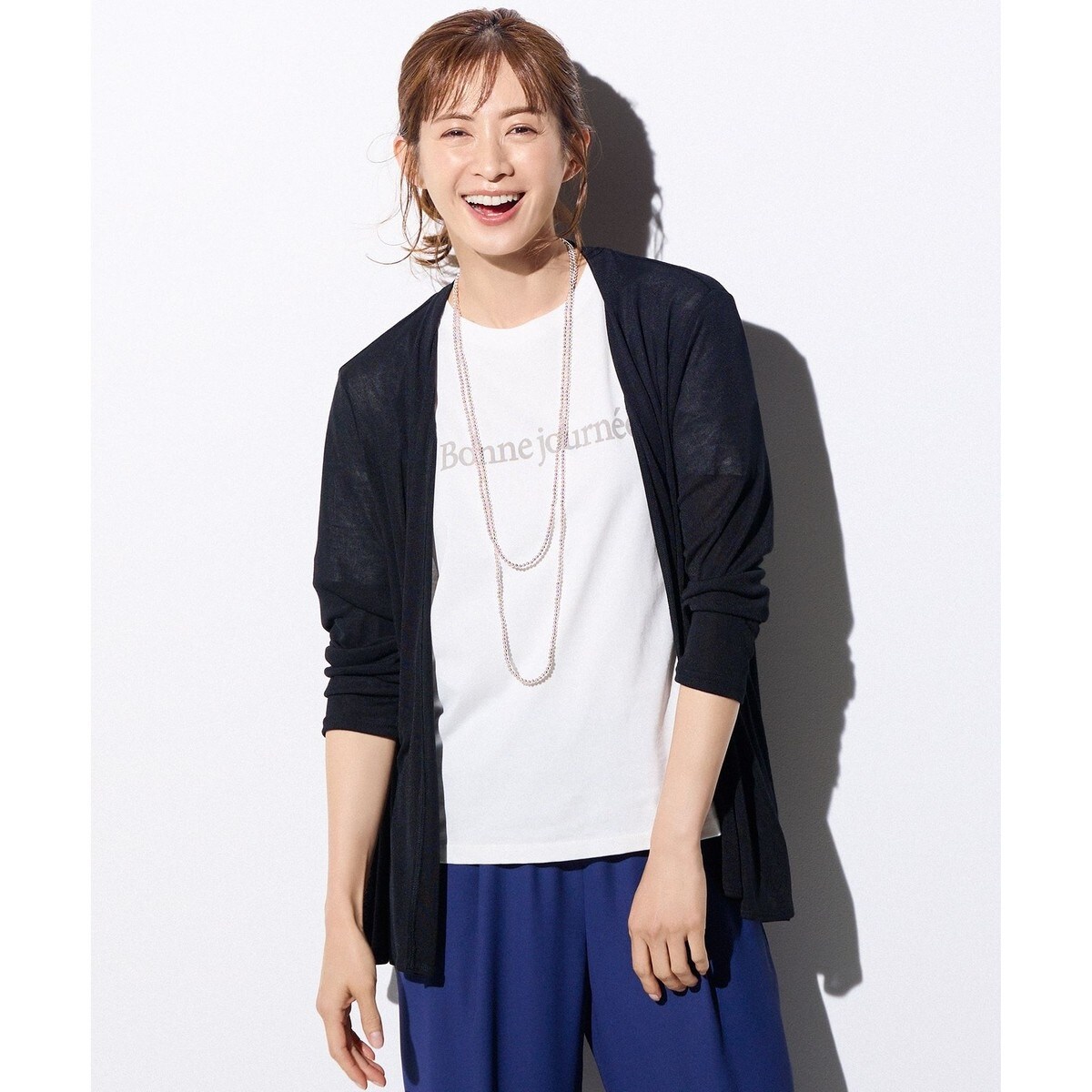 定価11000円！新品　23区⭐︎UVケア/接触冷感　ショートカーディガン⭐︎M 新色追加/UVケア/接触冷感】マルチ機能 シアー ショート