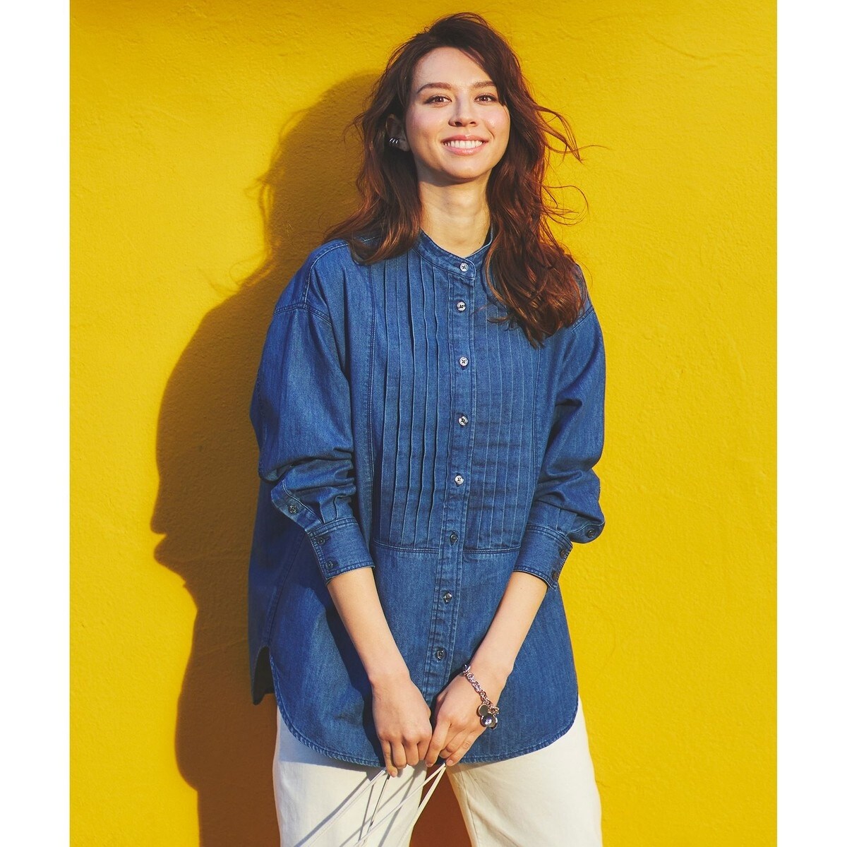 23区 22SS ライトダンガリー ピンタックシャツ